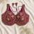 Emerald pink heavy gold gota work silk blend blouse