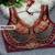 Maroon heavy italian silk designer readymade blouse with real mirror, zari, sequence & beads work