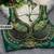 Green heavy italian silk designer readymade blouse with real mirror, zari, sequence & beads work