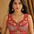 Red heavy italian silk designer readymade blouse with real mirror, zari, sequence & beads work