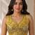 Gold heavy italian silk designer readymade blouse with real mirror, zari, sequence & beads work