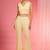 Lemon yellow resham embroidered net cape plazzo set