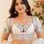 White mirror work italian silk readymade designer mumtaz cut navratri festive blouse for women