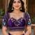 Purple mirror work italian silk readymade designer mumtaz cut navratri garba blouse for women