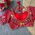 Red mirror work italian silk readymade designer mumtaz cut navratri garba festive blouse for women