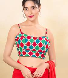 Women's silk padded back open sleeveless saree blouse