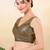 Women's jain silk padded back open sleeveless saree blouse