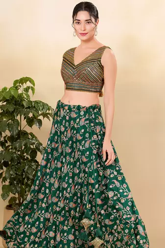 Women's jain silk padded back open sleeveless saree blouse