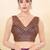 Women's jain silk padded back open sleeveless saree blouse