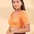 Women's brocade padded back open elbow sleeves saree blouse