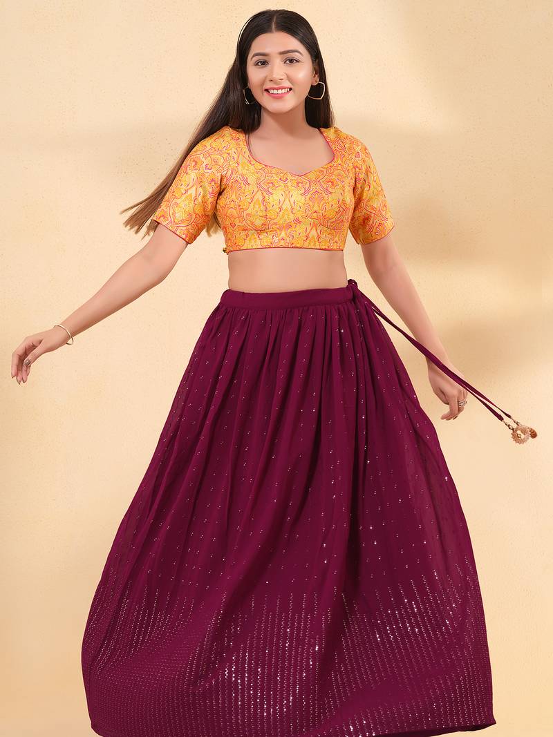 Women's brocade padded back open elbow sleeves saree blouse