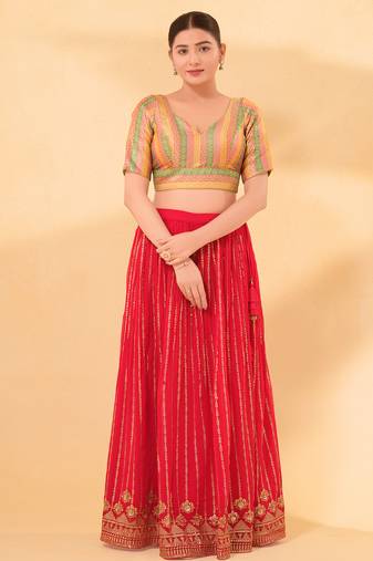Women's brocade padded back open elbow sleeves saree blouse