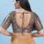 Women's brocade padded back open elbow sleeves saree blouse