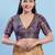 Women's brocade padded back open elbow sleeves saree blouse