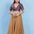 Women's brocade padded back open elbow sleeves saree blouse