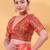 Women's brocade padded back open elbow sleeves saree blouse