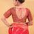 Women's brocade padded back open elbow sleeves saree blouse