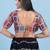 Women's jain silk padded back open elbow sleeves saree blouse