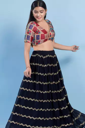 Women's jain silk padded back open elbow sleeves saree blouse
