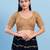 Women's jain silk padded back open elbow sleeves saree blouse