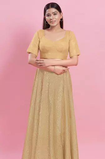 Women's jain silk padded back open elbow sleeves saree blouse