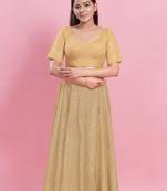 Women's jain silk padded back open elbow sleeves saree blouse