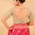 Women's jain silk padded back open elbow sleeves saree blouse