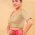 Women's jain silk padded back open elbow sleeves saree blouse
