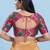 Women's silk padded back open elbow sleeves saree blouse