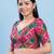 Women's silk padded back open elbow sleeves saree blouse