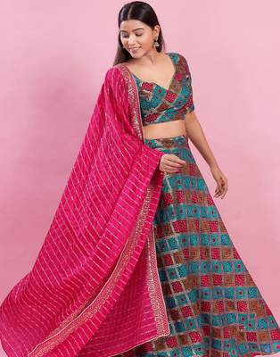 Women's silk padded back open elbow sleeves saree blouse 4