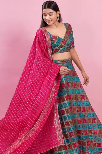 Women's silk padded back open elbow sleeves saree blouse