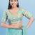 Women's silk padded back open elbow sleeves saree blouse