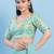 Women's silk padded back open elbow sleeves saree blouse
