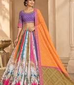 Purple Lotus Navratri Lehenga Choli With Dupatta