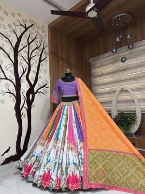 Purple Lotus Navratri Lehenga Choli With Dupatta 2