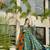 Floral printed silk fully flared anarkali gown with dupatta for women