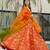 Floral printed silk fully flared anarkali gown with dupatta for women
