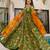 Floral printed silk fully flared anarkali gown with dupatta for women