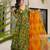 Floral printed silk fully flared anarkali gown with dupatta for women