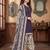 Purple printed cotton blend stitched geometric print salwar kurta dupatta for women