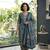 Blue printed cotton blend stitched geometric print salwar kurta dupatta for women