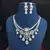 crystal bridal necklace earrings set cz rhinestone choker floral teardrop design
