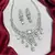 crystal bridal necklace earrings set cz rhinestone choker floral teardrop design