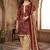 Red printed cotton blend stitched geometric print salwar kurta dupatta for women