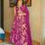 Purple rayon floral printed fully flared anarkali gown for women