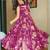 Purple rayon floral printed fully flared anarkali gown for women