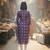 Purple cotton blend geometric printed kurta for women