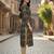Black cotton blend geometric printed kurta for women