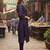 Wine cotton blend geometric printed kurta for women